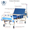 Cama de hospital ajustable con doble manivela con capacidad de 250 kg y certificaci&oacute;n ISO 9001/13485: respaldo de 80&deg; e inclinaci&oacute;n de piernas de 40&deg; para pacientes ancianos/paralizados, estructura compuesta de acero y madera y colch&oacute;n antibacteriano