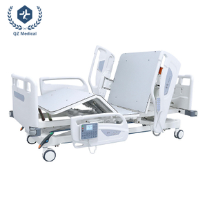 Lit d'h&ocirc;pital &eacute;lectrique &agrave; cinq fonctions, capacit&eacute; de 250 kg, plaque arri&egrave;re translucide &agrave; rayons X, syst&egrave;me de pes&eacute;e int&eacute;gr&eacute;, r&eacute;glage de la hauteur de 430 &agrave; 720 mm, lit m&eacute;dical certifi&eacute; CE