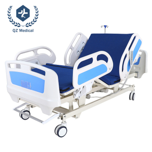 Cama m&eacute;dica el&eacute;ctrica resistente de 280 kg con respaldo ajustable Posicionamiento de piernas y Fowler - Cama de hospital de acero laminado en fr&iacute;o para pacientes ancianos paralizados, incluye rieles de seguridad ABS y bandeja apta para alimentos