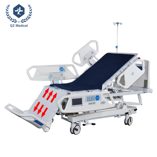 8-Funktions-Intensivbett | Hochbelastbares elektrisches medizinisches Bett f&uuml;r die Intensivpflege und die Genesung nach Operationen | ISO 13485 zertifiziert | Krankenhaus- und Heimgebrauch | Leiser Motor und 340 kg Tragf&auml;higkeit | CPR-Notfallreaktion