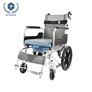 Fauteuil roulant de douche 3 en 1, cadre en aluminium, capacit&eacute; de 100kg, chaise de mobilit&eacute; pliable pour salle de bain