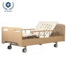 Cama de enfermer&iacute;a de doble rollo perforada de madera con respaldo ajustable y elevaci&oacute;n de piernas